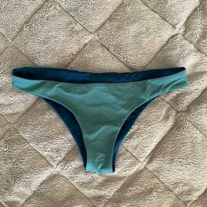 Reversible khaki green snd black bikini bottom